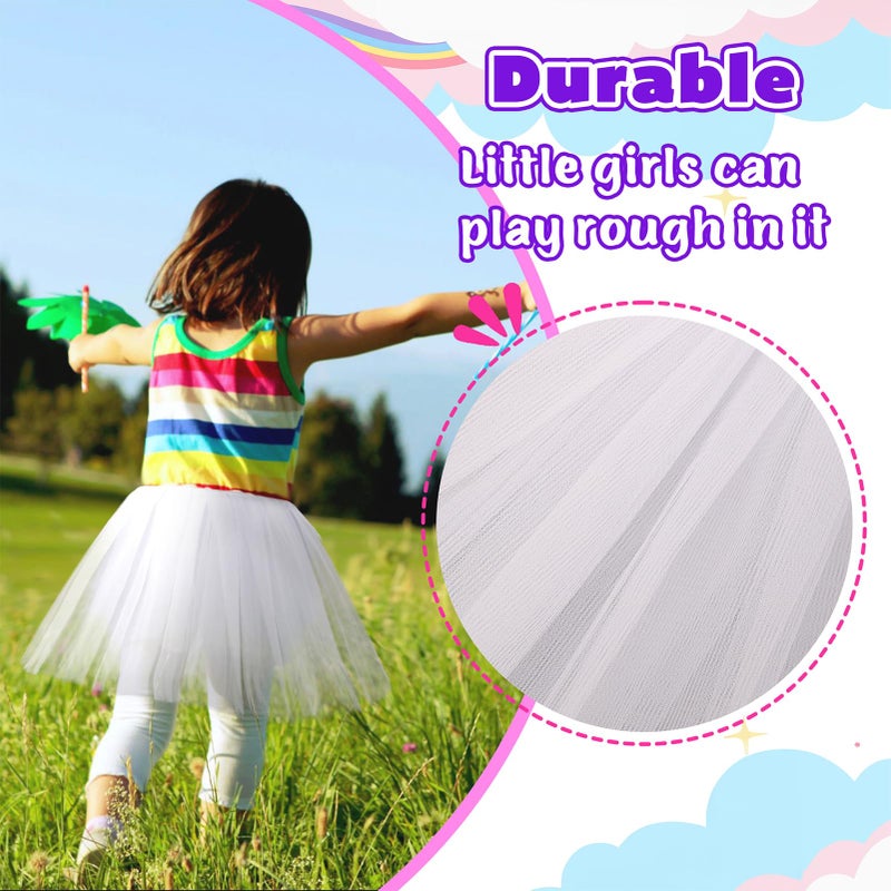 kilofly 6pc White Girls Ballet Tutu Kids Birthday Princess Party Favor Skirt Set - Image 5